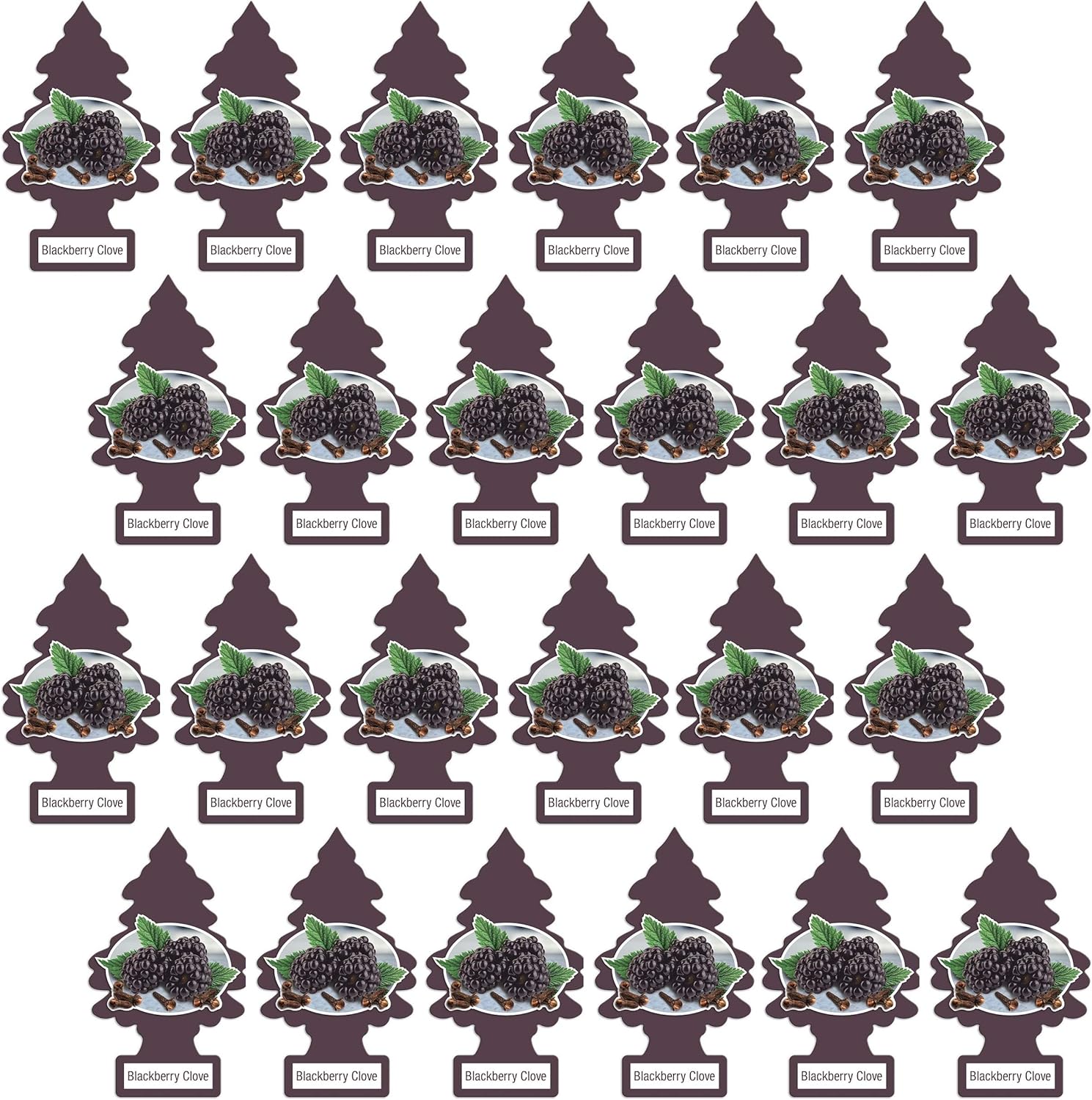 LITTLE TREES Car Air Freshener Hanging Paper Tree Blackberry Clove Pack of 24